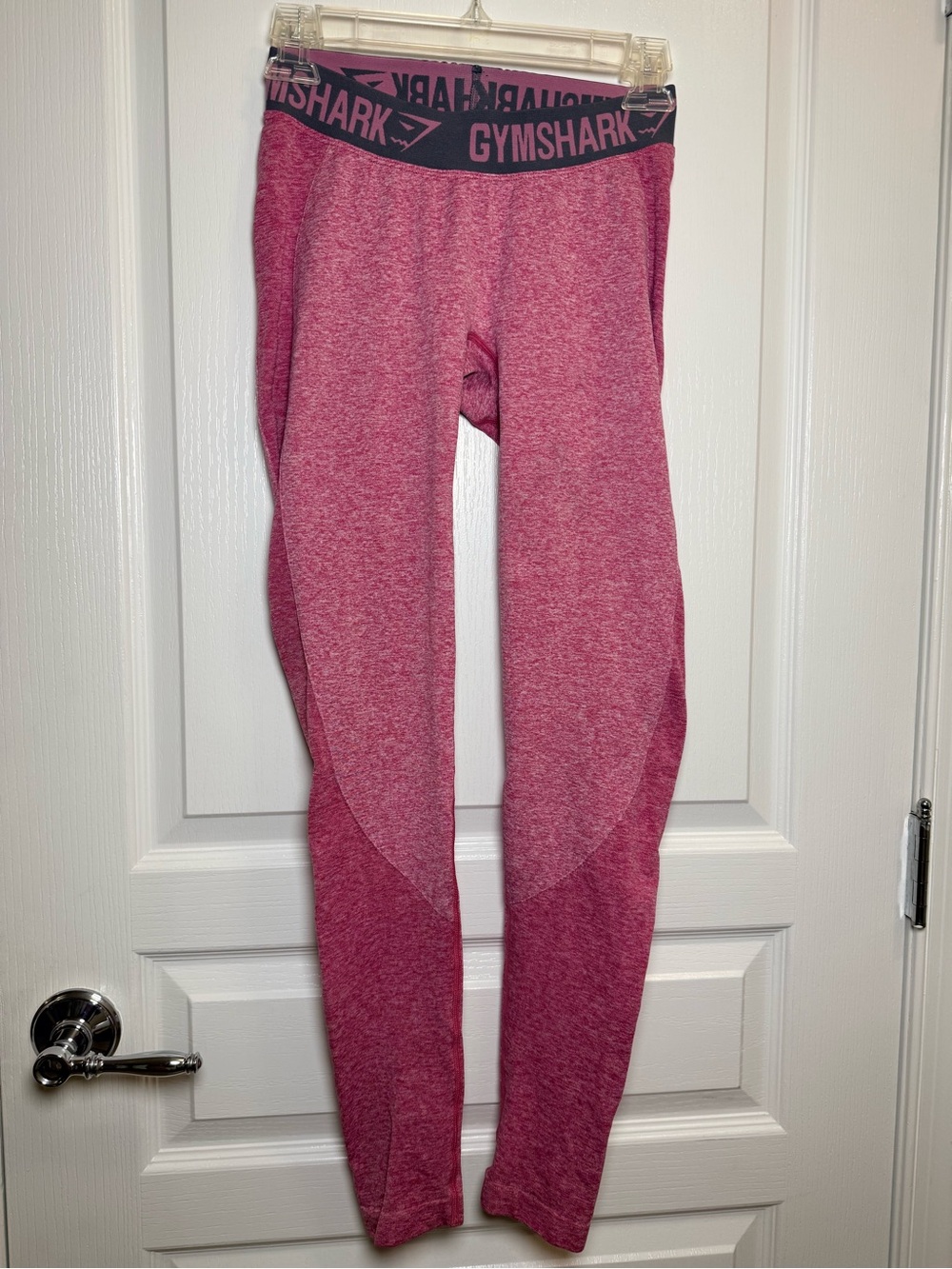 Gymshark Flex Pink Marl Logo Waistband Workout Leggings Size S
